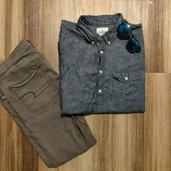 American Eagle Outfitters Other - AE Short Sleeve Denim Button Up